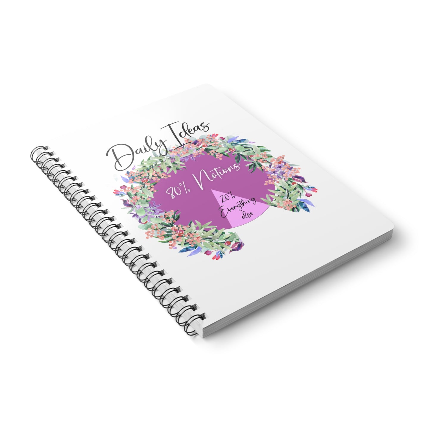 Daily Ideas- 80% Notions and 20% Everything Else. Wirobound Softcover Notebook, A5