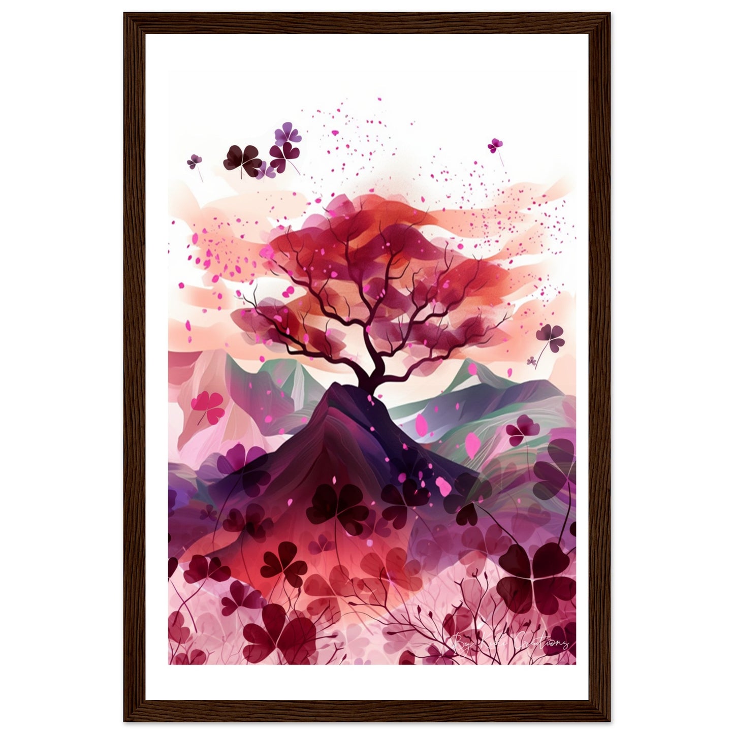 Framed: Harmony in Blossom: Shamrock and Sakura Framed Art.