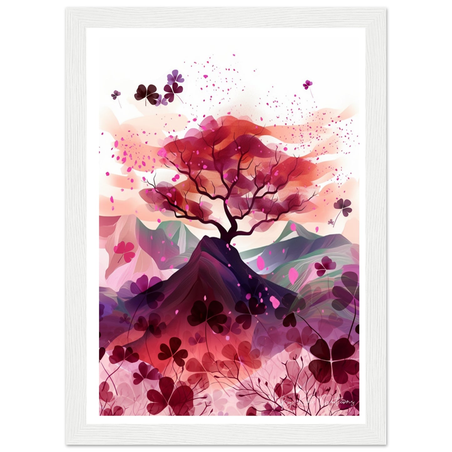 Framed: Harmony in Blossom: Shamrock and Sakura Framed Art.