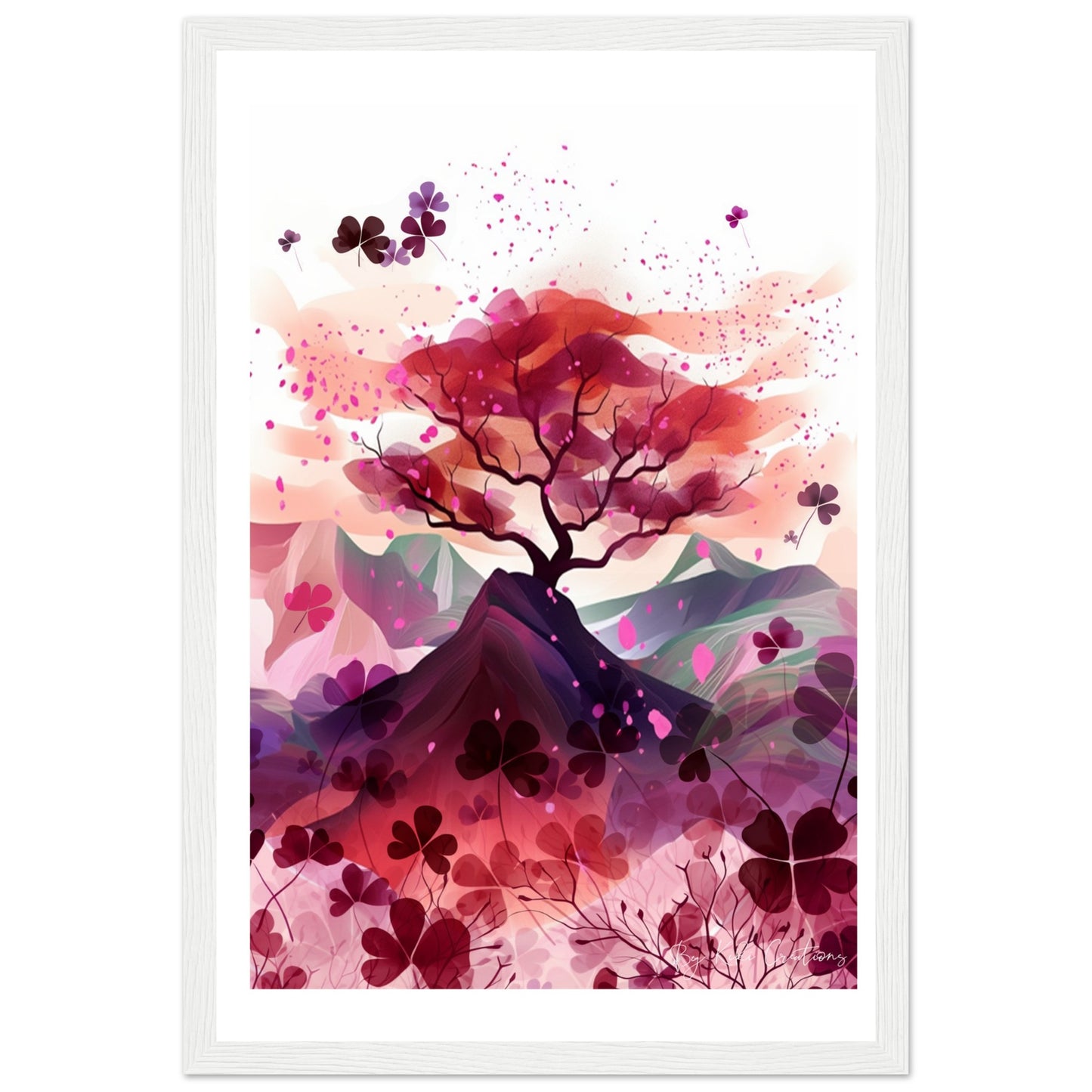 Framed: Harmony in Blossom: Shamrock and Sakura Framed Art.