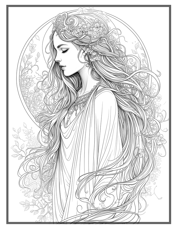 Celtic Goddess Adult Colouring Book