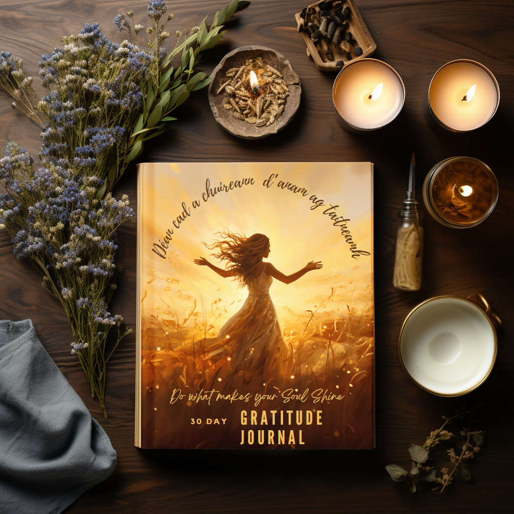 Digital Download: 30 Day Celtic " Do What Makes Your Soul Shine" Digital Gratitude Journal