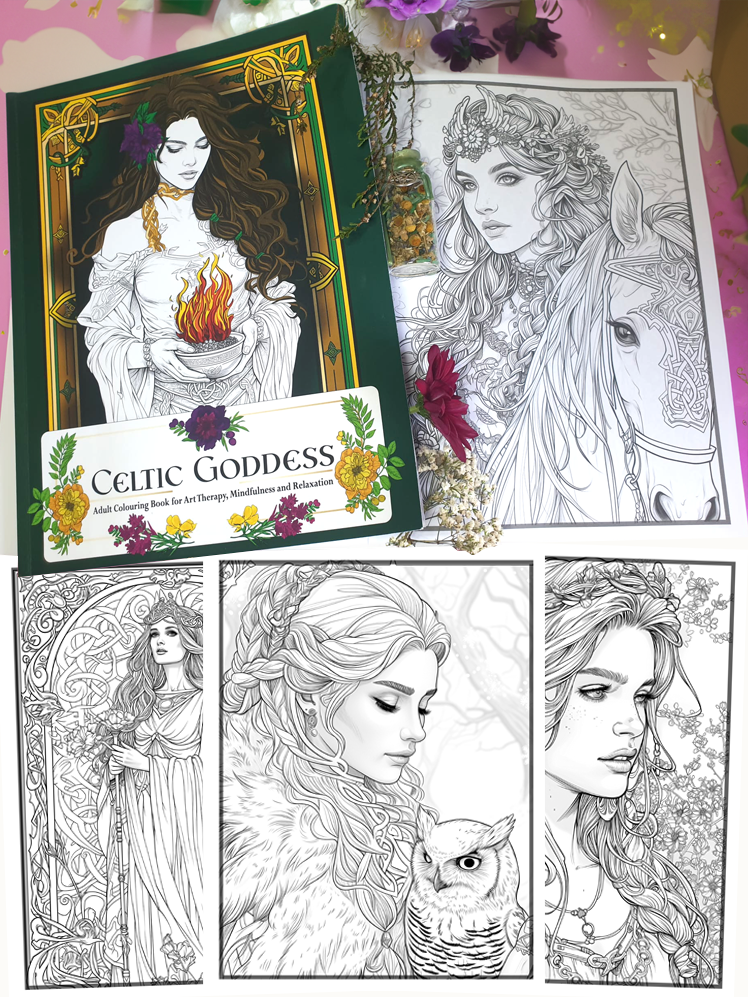 Celtic Goddess Adult Colouring Book