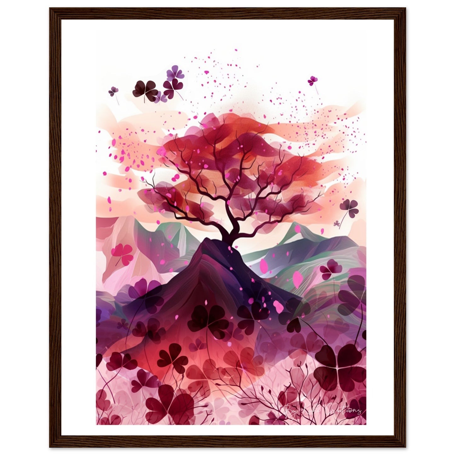 Framed: Harmony in Blossom: Shamrock and Sakura Framed Art.
