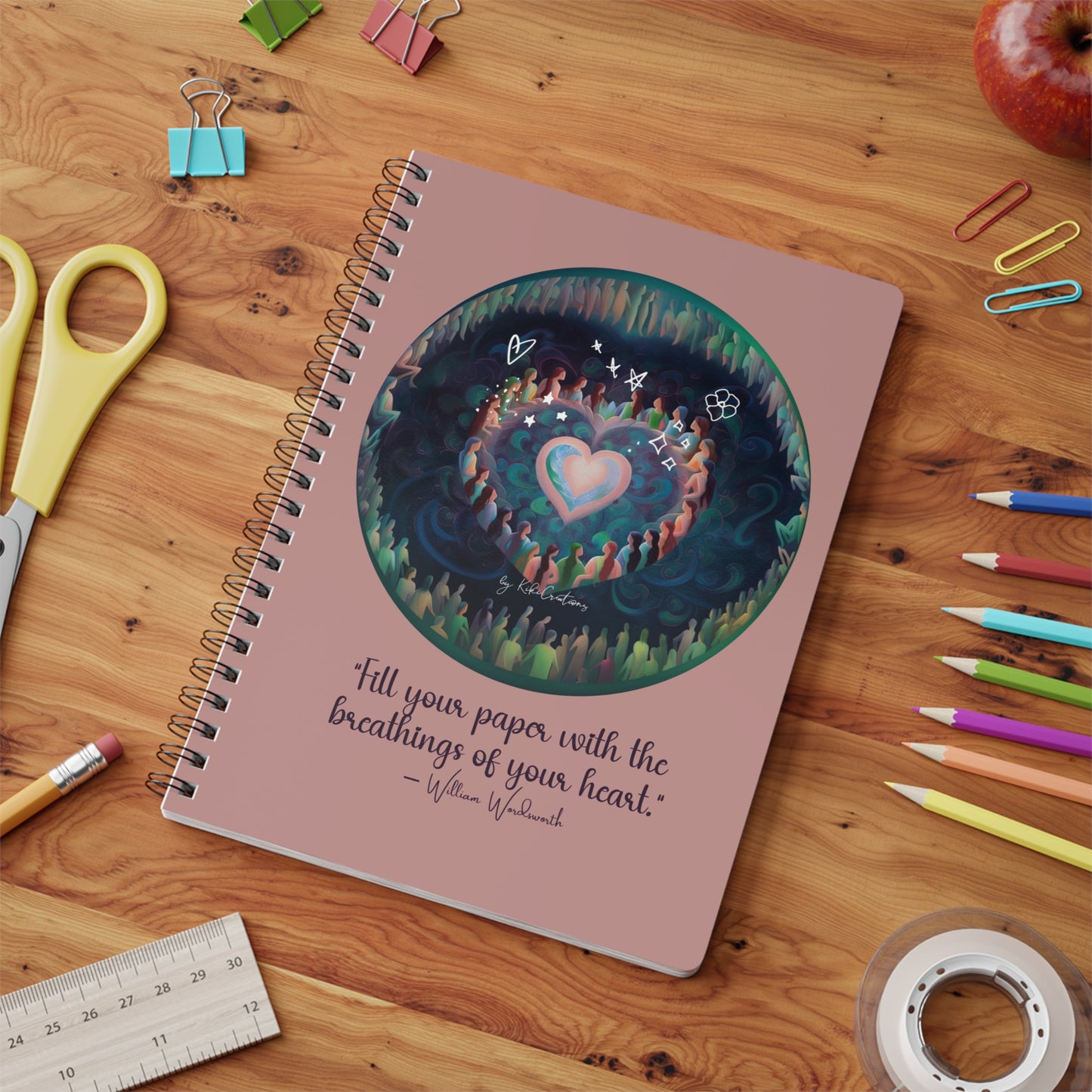 Gathering of Hearts Wirobound Softcover Notebook, A5/ 150 pages