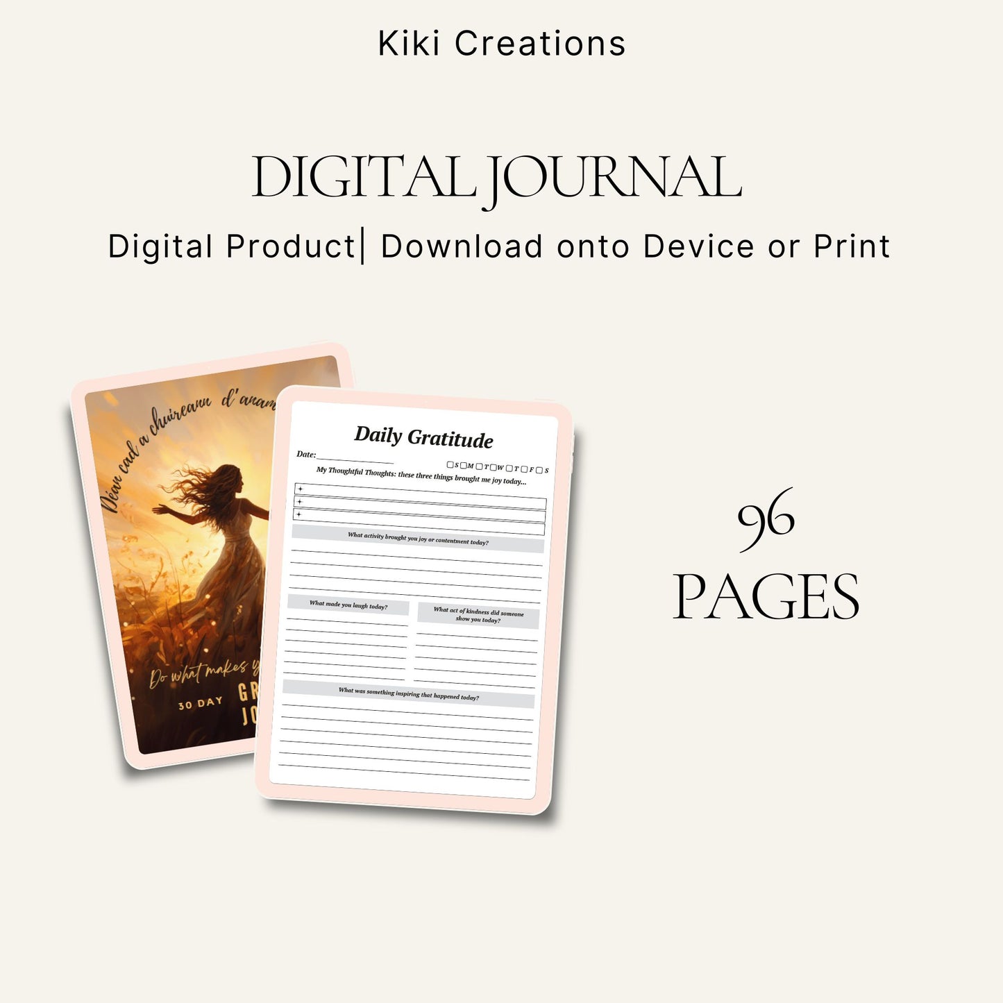 Digital Download: 30 Day Celtic " Do What Makes Your Soul Shine" Digital Gratitude Journal